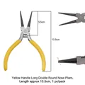 Professional yellow handle round nose pliers for jewelry DIY and bead wire wrapping - Long Round Nose Pliers / 1 Pack / Yellow