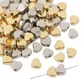 Hartvormige CCB losse kralen in goud en zilver voor het maken van DIY-sieradenarmbanden - Hart (BSE043) / 30 Stuks/Verpakking (9x8mm) / Zilver