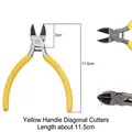 Professional mini 11.5cm diagonal cutters with yellow handles for DIY jewelry craft - Side Cutter Pliers / 1 Pack / Yellow