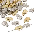 Zilveren en gouden olifantvormige CCB-kralen voor doe-het-zelf sieraden maken en hobby - Olifant (BSE043) / 30 Stuks/Verpakking (12x8mm) / Zilver