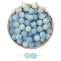 Light blue starry sky resin beads with cat's eye shimmer for DIY jewelry making - 12mm (Hole approx 2mm) 10 Pcs/Pack / Blue