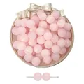 Shimmering pink starry resin round beads with cat's eye effect for DIY jewelry making - Pink