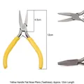 Yellow handle flat nose pliers for jewelry making DIY tools, 12cm total length size - Yellow Handle Flat Nose Pliers (Toothless) / 1pc/pack
