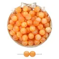 Dreamy orange resin cat-eye round beads with shifting gold sand for DIY jewelry making - Orange