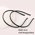 5mm smalle zwarte met stof beklede haarband voor DIY haaraccessoires en knutselen - 5mm Met Stof Omwikkelde Haarband / 1 Stuk / Zwart