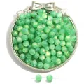Handmade green galaxy resin beads with cat-eye effect for DIY jewelry making accessories - Green