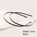 5mm breedte minimalistische dunne zwarte metalen haarbanden voor DIY haaraccessoires - 5mm Haarband / 5 Stuks/Verpakking / Zwart