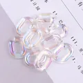 Iridescent clear acrylic open chain links for DIY handmade jewelry, 20x14mm size - Style #10 / 15 Pieces/Pack (20x14x4mm) / Iridescent Transparent