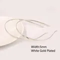 5mm brede verzilverde metalen haarbanden voor DIY haaraccessoires en knutselprojecten - 5mm Haarband / 5 Stuks/Verpakking / Zilver (Wit K)