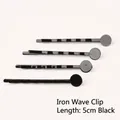 Set van vier zwarte metalen haarspeldjes van 5 cm voor het maken van DIY-haaraccessoires - 5cm Vier-Golf Clip / 1 Stuk / Zwart
