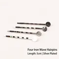 5cm ijzeren DIY haarspelden met platte basis in wit K zilveren afwerking - Wave Clip (5cm) / Set van 20 Stuks / Wit K Verguld