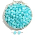 Starry sky blue resin beads with imitation cat's eye effect for DIY jewelry making - Lake Blue