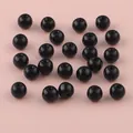 Perles rondes en verre cristal noir poli pour la création de bijoux DIY et accessoires. - 4mm (environ 75 pièces/paquet) / Noir