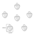Zilveren hartvormige CCB hangers 14x11mm voor DIY sieraden maken van accessoires - 11x14mm (30 stuks/verpakking) / Zilver