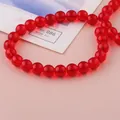 Perles en verre rouge translucide de qualité pour la fabrication de bijoux artisanaux DIY - 4mm (environ 75 pièces/paquet) / Rouge