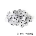 Pack of 500 self-adhesive 5mm googly eyes for children's DIY doll and toy craft projects - 5mm Diameter (Approx. 500pcs/bag) / Black and White