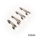Set van vier 4,6 cm zilveren druppel haarclips voor doe-het-zelf haaraccessoires - Klikspeldje (4.6cm) / Set van 20 Stuks / Wit K Verguld
