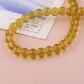 Perles rondes en verre de cristal jaune ambre transparent pour bijoux de bricolage - Café