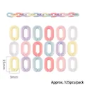 Pack of 125 pastel acrylic chain links for DIY jewelry making 15x9mm size links - Style #29 / Approx. 125 Pieces/Pack (15x9mm) / Ice Cream Multicolor (Random Mixed)