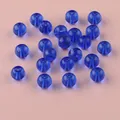 Perles rondes en verre de cristal bleu foncé transparentes pour création bijoux DIY - Bleu