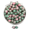 Dreamy pink and green marbled resin beads for DIY jewelry making and craft projects - Pink and Green