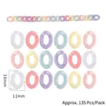 Multi-colored pastel acrylic link chain connectors for DIY jewelry, 135 pieces per pack - Style #30 / Approx. 135 Pieces/Pack (16x11mm) / Ice Cream Multicolor (Random Mixed)