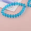 Perles de verre en cristal bleu ciel transparent pour la création de bijoux DIY. - Bleu lac