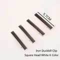 Zilverkleurige 5,7cm ijzeren snavelklemmen voor DIY-haarclips - Vierkante Eendebek Clip / 20 Stuks/Verpakking (5.7cm) / Wit K Verguld