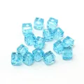 Premium light blue 6mm faceted square glass beads for DIY necklaces and bracelets making - Lake Blue