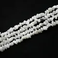 Cuentas de piedra de ágata blanca natural perforadas para creación de joyería artesanal - Virutas De Piedra Blanca Natural