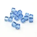 6mm light blue square glass faceted loose beads for DIY jewelry making projects - Light Blue
