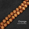 Perle di pietra occhio di gatto arancioni, diametro 12 mm, confezione da 6 pezzi - 6 Pezzi/Confezione / Arancione / 12mm