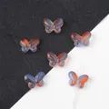 Gradient blue and orange butterfly glass beads for DIY jewelry making - 20 Pieces/Pack / Blue Brown