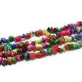 Bunte Naturkristall Splitterstein Perlenkette für DIY Schmuckherstellung Zubehör - Mittel 5-8mm 80cm/Strang / Synthetische Gefärbte Bunte Türkis-Chips