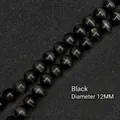 Perline sciolte in pietra occhio di gatto nera lucida da 12 mm per gioielli fai da te 6pz - 6 Pezzi/Confezione / Nero / 12mm