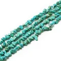 Natürliche Türkis-Steinsplitter-Perlen mit Löchern für DIY-Schmuck und Bastelarbeiten. - Mittel 5-8mm 80cm/Strang / Synthetische Blaue Türkis-Chips