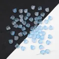 Iriserende lichtblauwe sint-jakobsschelp glaskralen voor DIY sieraden maken - Set van 20 Stuks / Zilveren Glitter Doorschijnend Blauw