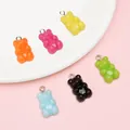 Colorful 11x21mm acrylic gummy bear charms with loops for DIY jewelry making - 10 Pieces/Pack (11x21mm) / Random Mixed Colors