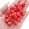 Levendige rode 10mm achthoekige houten kralen voor DIY handgemaakte sieraden en knutselen - 10mm (Gat ong. 2mm) 10 Stuks/Verpakking / Rood