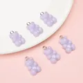 Purple gummy bear acrylic pendant charms for DIY jewelry making 11x21mm - 5 Pieces/Pack (11x21mm) / Purple
