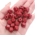 10mm rode achthoekige houten kralen voor doe-het-zelf sieraden maken en hobby's - 10mm (Gat ong. 2mm) 10 Stuks/Verpakking / Donkerrood