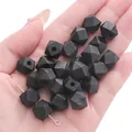 Handgehouden 10mm zwarte gefacetteerde achthoekige houten kralen voor DIY sieraden maken - 10mm (Gat ong. 2mm) 10 Stuks/Verpakking / Zwart
