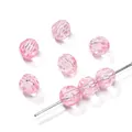 6mm pink faceted transparent acrylic beads for DIY handmade jewelry and necklaces - 300PCS/Pack / Pink