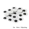 18mm black and white googly eyes with self-adhesive backing for DIY crafts, 100 pieces per bag - Diameter 18mm about 100/bag