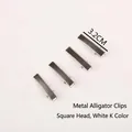 Vierkante ijzeren eendenbek haarclips in wit K zilver, 3,2 cm voor DIY projecten - Vierkante Eendebek Clip / 20 Stuks/Verpakking (3.2cm) / Wit K Verguld