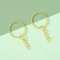 Anelli portachiavi in metallo dorato di alta qualità con catena a 4 maglie per gioielli fai da te - Portachiavi Liscio da 2.5cm Con Anello / Confezione da 10 / Oro