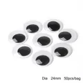 Professional 24mm self-adhesive black and white googly eyes for DIY craft toys 50pcs - Diameter 24mm about 50/bag