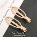 Elegante gouden ovale metalen haarclip DIY accessoire voor handgemaakte sieraden - Ovale clip / Goud