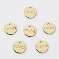 14K gold plated copper round pendant with NUANCE engraving for DIY jewelry making - NUANCE Round Disc / 9mm (2 Pieces/Pack)