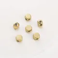 Premium 14K gold filled double-hole flat round silicone beads for DIY jewelry making - Double Hole Silicone Flat Round Bead / 8mm (1mm Hole) / 14K Gold Plated